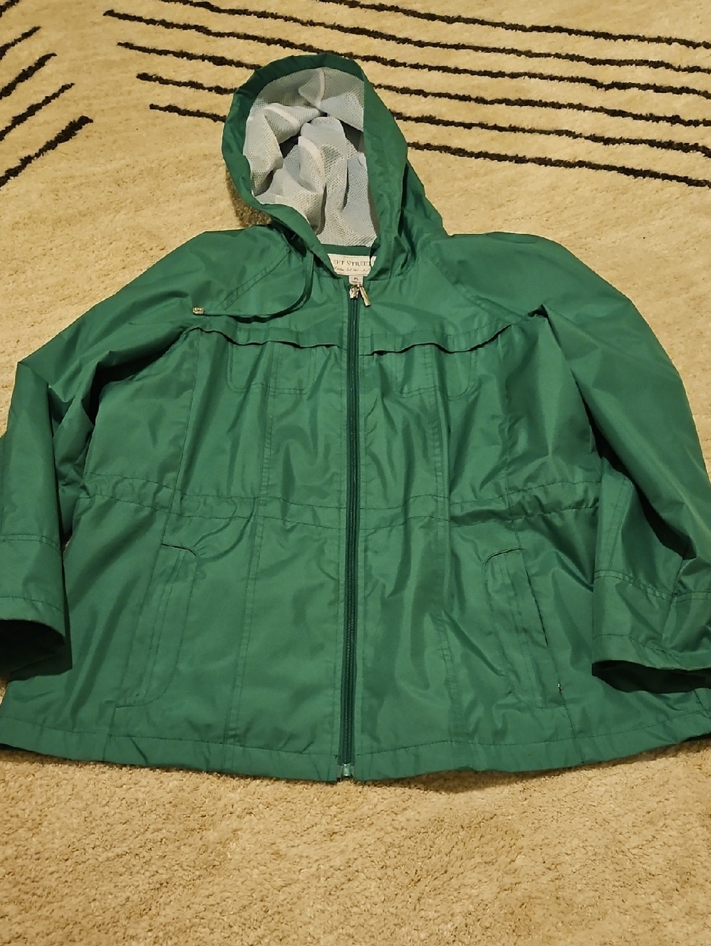Fleet Street LTD Lightweight Emerald Green Hooded Utility Jacket